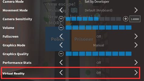 enable or disable vr comfort settings
