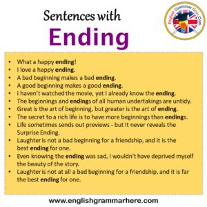 end in a sentence examples