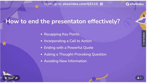 end of presentation examples