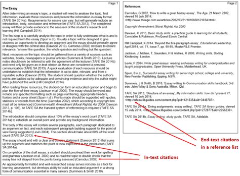 end of text referencing harvard example