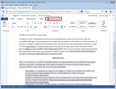 endnote create reference list in word