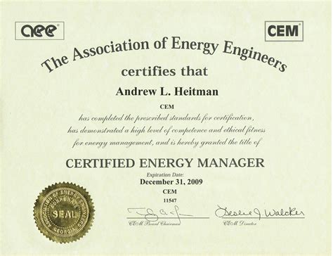 Energy Management Certification