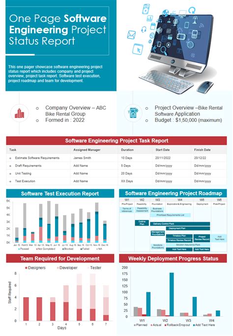 engineering project status report template