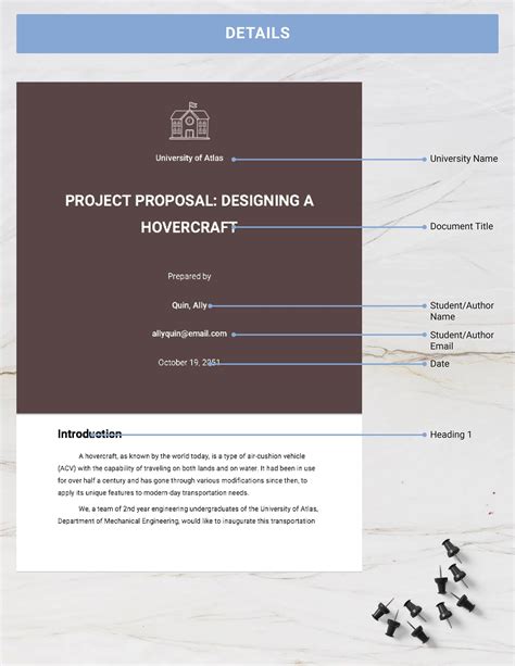 engineering student project proposal example