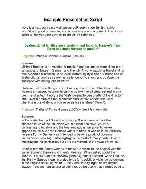 english presentation script sample
