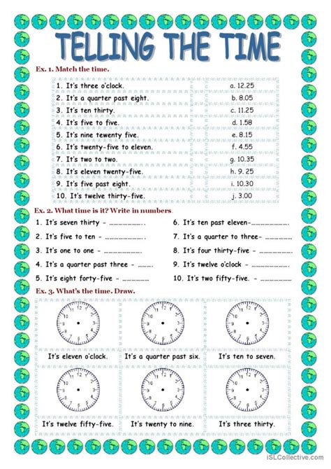 english time exercises