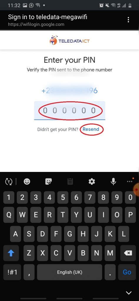 enter sms code