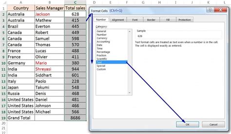 entering text in excel