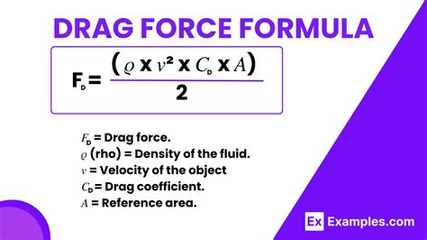 equation for drag physics