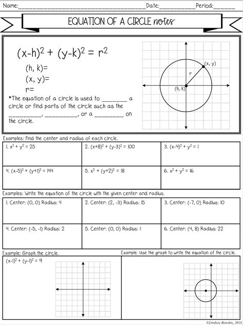 equation of circle notes