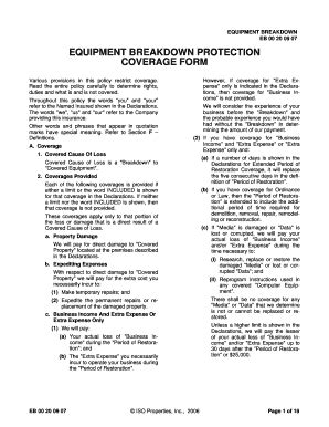 equipment breakdown protection coverage form