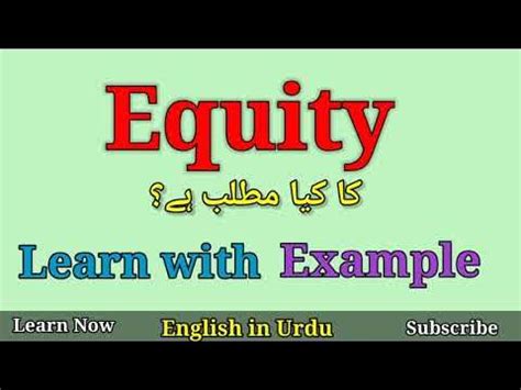 equity meaning in urdu language