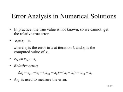 error analysis in numerical methods