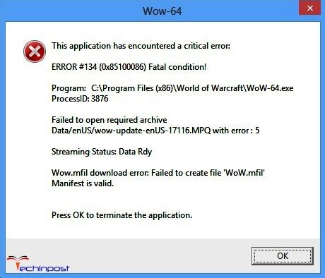 error code 134 h&r block