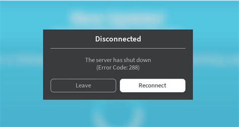 error code 288 meaning roblox