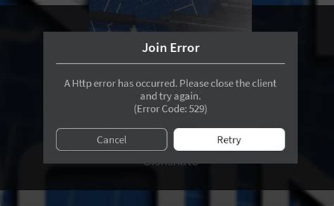 error code 529 meaning roblox