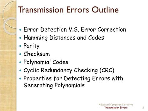 error correction in data transmission