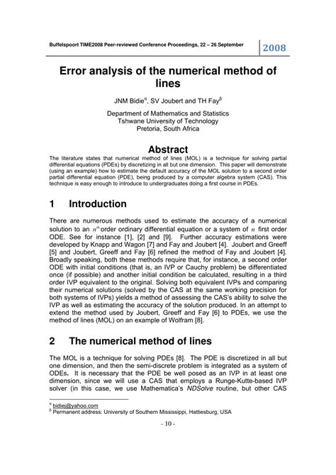 error in numerical analysis pdf