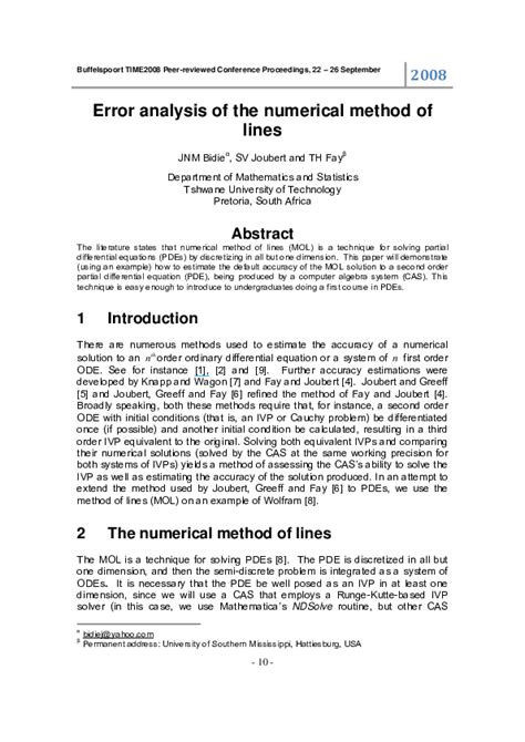 errors in numerical analysis pdf
