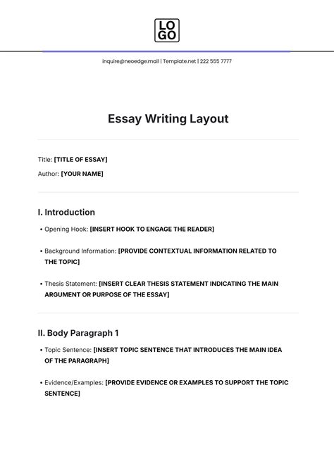 essay layout format example