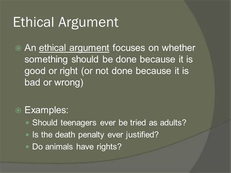ethical argument examples