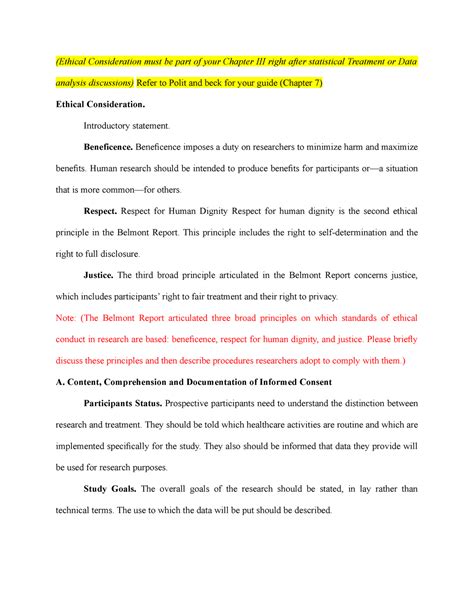 ethical considerations dissertation example