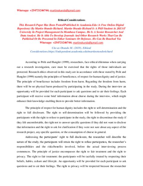 ethical considerations examples in research proposal