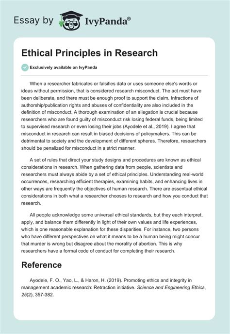 ethical principles examples in research