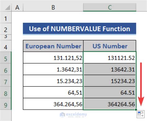 european number format comma excel