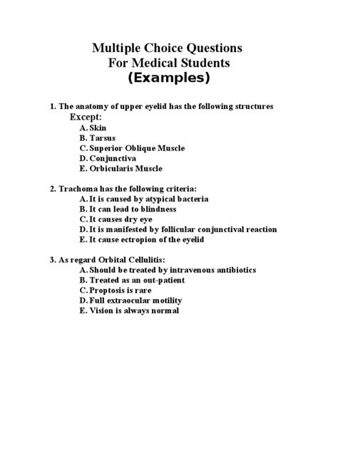 evaluating questions examples multiple choice with answers