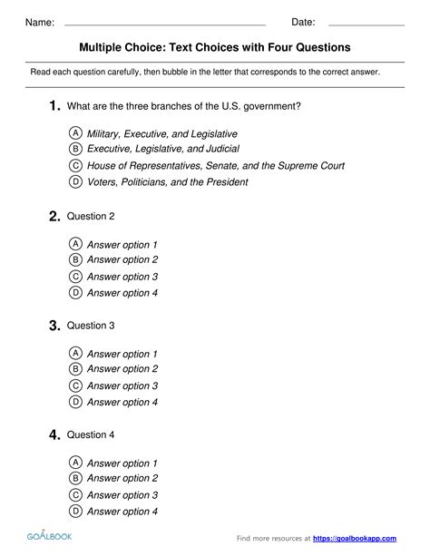 evaluating questions examples multiple choice with answers pdf