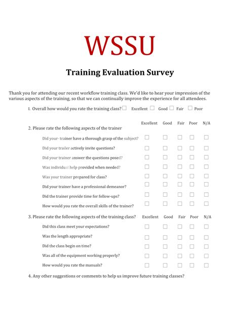 evaluation survey examples