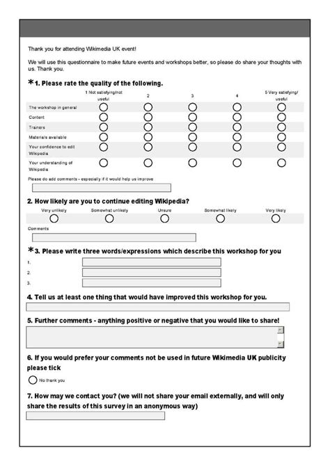 event feedback survey answers examples