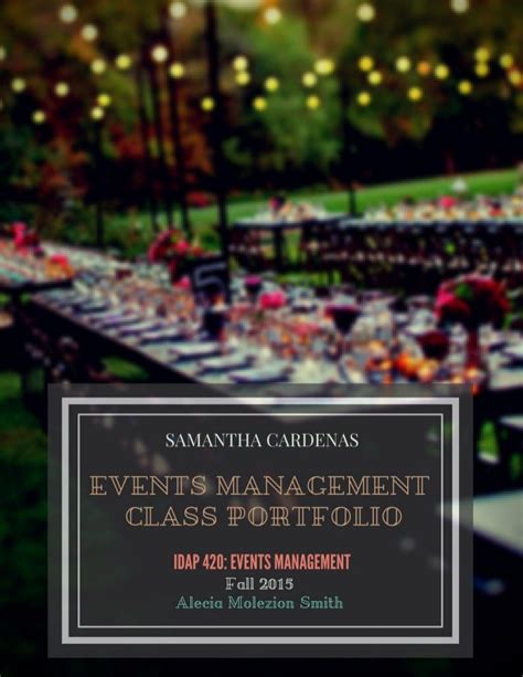 event management portfolio examples pdf