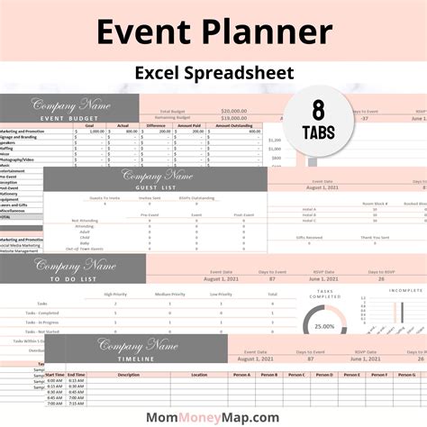event planning spreadsheet template excel