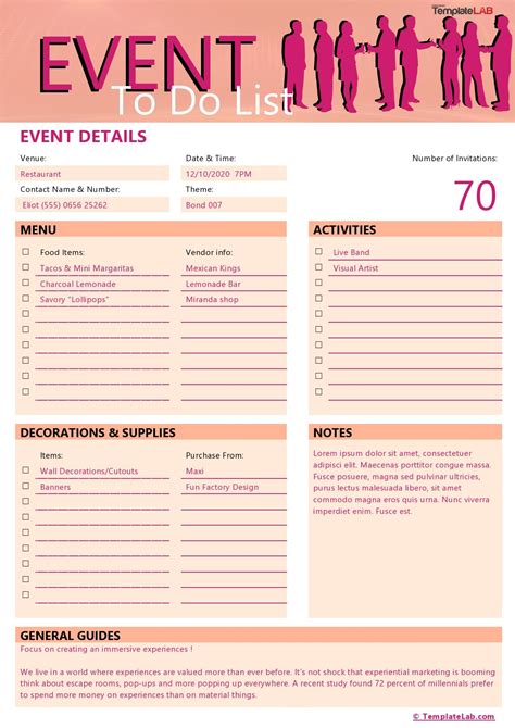 event to do list template excel