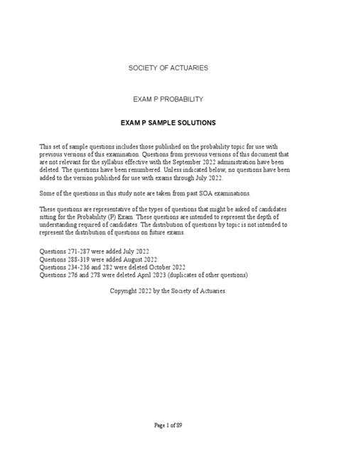 exam p sample questions solutions pdf