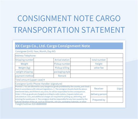 example consignment note