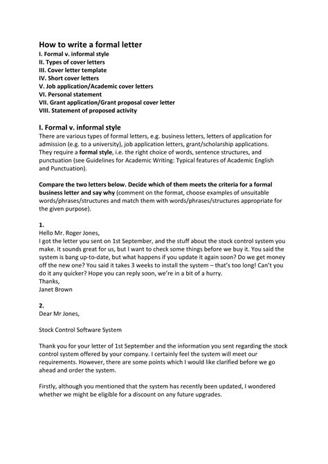 example formal letter