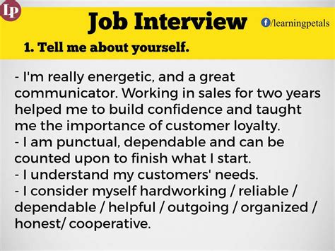 example how to talk about yourself in an interview