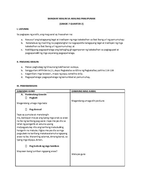 example of 4a's lesson plan in araling panlipunan