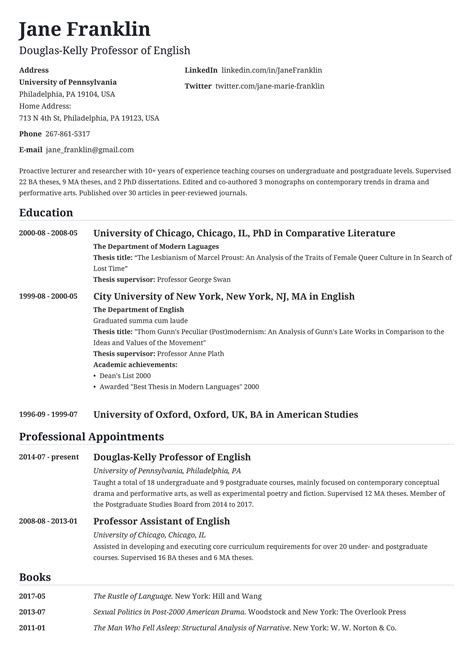 example of a full cv