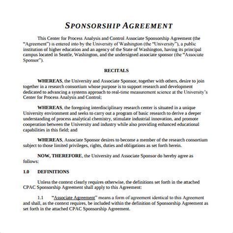 example of a sponsorship contract