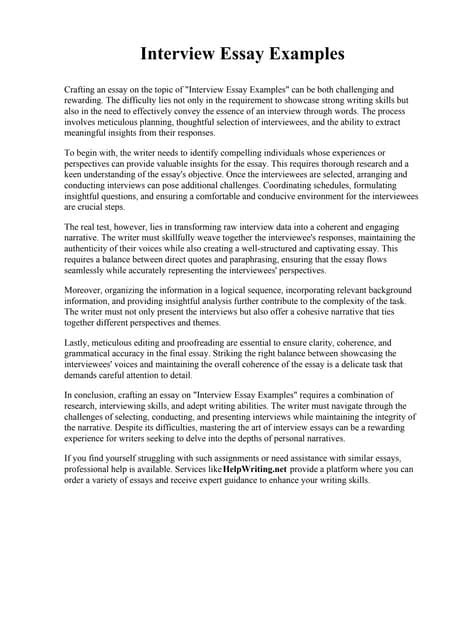 example of a written interview essay