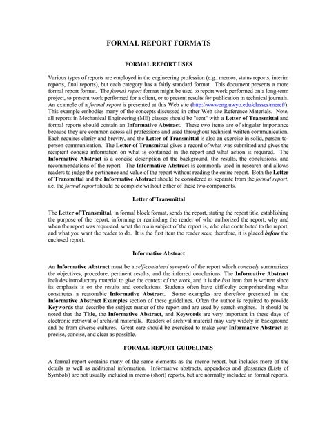 example of a written report format