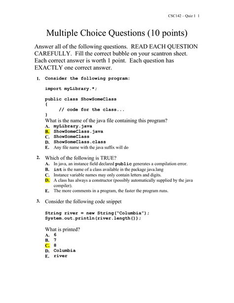 example of application question in multiple choice