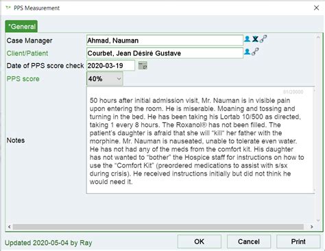example of case notes community services