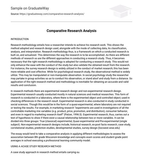 example of comparative analysis research