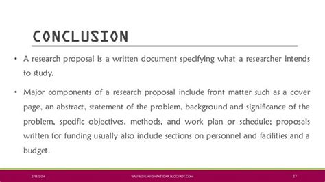 example of conclusion in research proposal