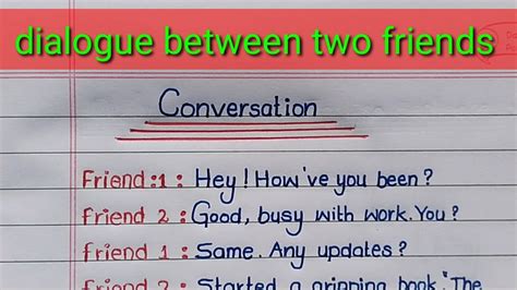 example of conversation between two friends